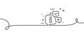 Information line icon. Info speech bubble sign. Continuous line with curl. Vector