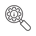 Information line icon vector. Info and help desk. Information Center, searching info, magnifier symbol. Guidness