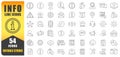Information Line Icon Vector Set. A Collection Of 54 Thin Line Editable Stroke Icons Representing Help, Support, Alerts, Tips Royalty Free Stock Photo
