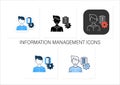 Information management icons set