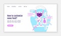 Information notification bot landing page flat silhouette vector template