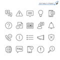 Information and notification outline icon set