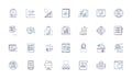 Information organizing system line icons collection. Sorting, Categorization, Indexing, Classifying, Grouping Royalty Free Stock Photo