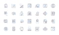 Information organizing system line icons collection. Sorting, Categorization, Indexing, Classifying, Grouping Royalty Free Stock Photo