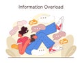 Information Overload concept. Flat vector illustration. Royalty Free Stock Photo