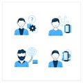 Information overload flat icons set