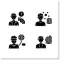 Information overload glyph icons set