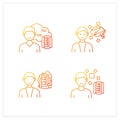 Information overload grdient icons set Royalty Free Stock Photo