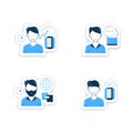 Information overload stickers icons set Royalty Free Stock Photo