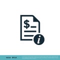 Information and Paper Document Dollar Sign Vector Logo Template Illustration Design. Vector EPS 10 Royalty Free Stock Photo