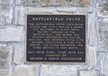 Information plaque for Battlefield Cross Statue at the Veteran`s Memorial Park, Ennis, Texas Royalty Free Stock Photo