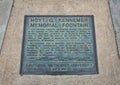Information plaque for the Hoyt G. Kennemer Memorial Fountain on the campus of Southern Methodist University in Dallas, Texas