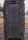 Information plaque at the World War II Memorial to Russell Doughtery, the first Edmond man to die in World War II.