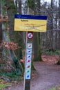 information pole in a forest