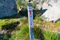 Information pole on the pulpit rock route