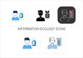 Information pollution icons set