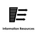 information resources, arrow icon. Element of business icon with description. Glyph icon for website design and development, app