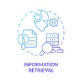 Information retrieval blue gradient concept icon Royalty Free Stock Photo