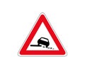 Information road sign.going to the side of the road is dangerous.vector