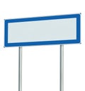 Information Road Sign Isolated, Blank Empty Signpost Copy Space For Icons, Pictograms, Large Roadside Info Signage Pole Post Royalty Free Stock Photo