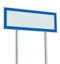 Information Road Sign Isolated, Blank Empty Signpost Copy Space, Large Roadside Info Signage Pole Post Signboard Royalty Free Stock Photo