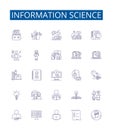 Information science line icons signs set. Design collection of Information, Science, Data, Analytics, Technology