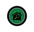 information searching house icon vector logo design