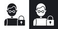 Information Security Analyst thin line vector icon set