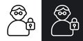 Information Security Analyst thin line vector icon set