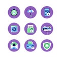 Information security, data protection - set of flat design style icons