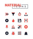 Information security and data storage - flat design style icons set