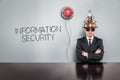 Information security text with vintage businessman Royalty Free Stock Photo