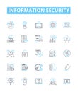 Information security vector line icons set. Data, Privacy, Encryption, Cyber, Network, Firewall, Identity illustration