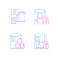 Information sensitivity gradient linear vector icons set Royalty Free Stock Photo