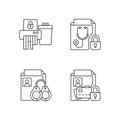 Information sensitivity linear icons set