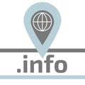 Information service location. Info Domain zone vector flat logo