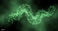 Abstract Green Network Structure with Glowing Nodes and Lines on a Dark Background Royalty Free Stock Photo