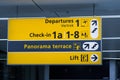 Information sign at airport Schiphol Royalty Free Stock Photo