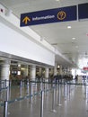 Information sign and baggage checking at airport