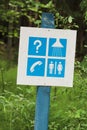 An information sign at a campground washrooms and showers