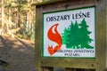 Information sign on a forest, fire danger Royalty Free Stock Photo