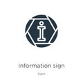 Information sign icon vector. Trendy flat information sign icon from signs collection isolated on white background. Vector Royalty Free Stock Photo
