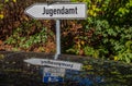 Information sign .youth office in Germany