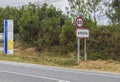 Information signboard at the entrance of ArzÃºa town, along the Camino de Santiago, Spain.