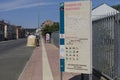 Information signboard at the entrance of Camponaraya town, along the Camino de Santiago, Spain.