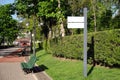 Information signboard for visitors to a beautiful city park