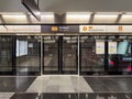 Information signs at Orchard Road station on the Singapore  Mass Rapid Transit network Royalty Free Stock Photo