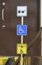 Information signs for people with disabilities near front door