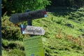 Gurglitzen - Information signs showing direction of hiking trail to Boese Nase, Ankogel Group, Carinthia, Austria Royalty Free Stock Photo