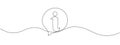 Information symbol one continuous line . One editable line help desk help. The Information linear icon. Support service Royalty Free Stock Photo